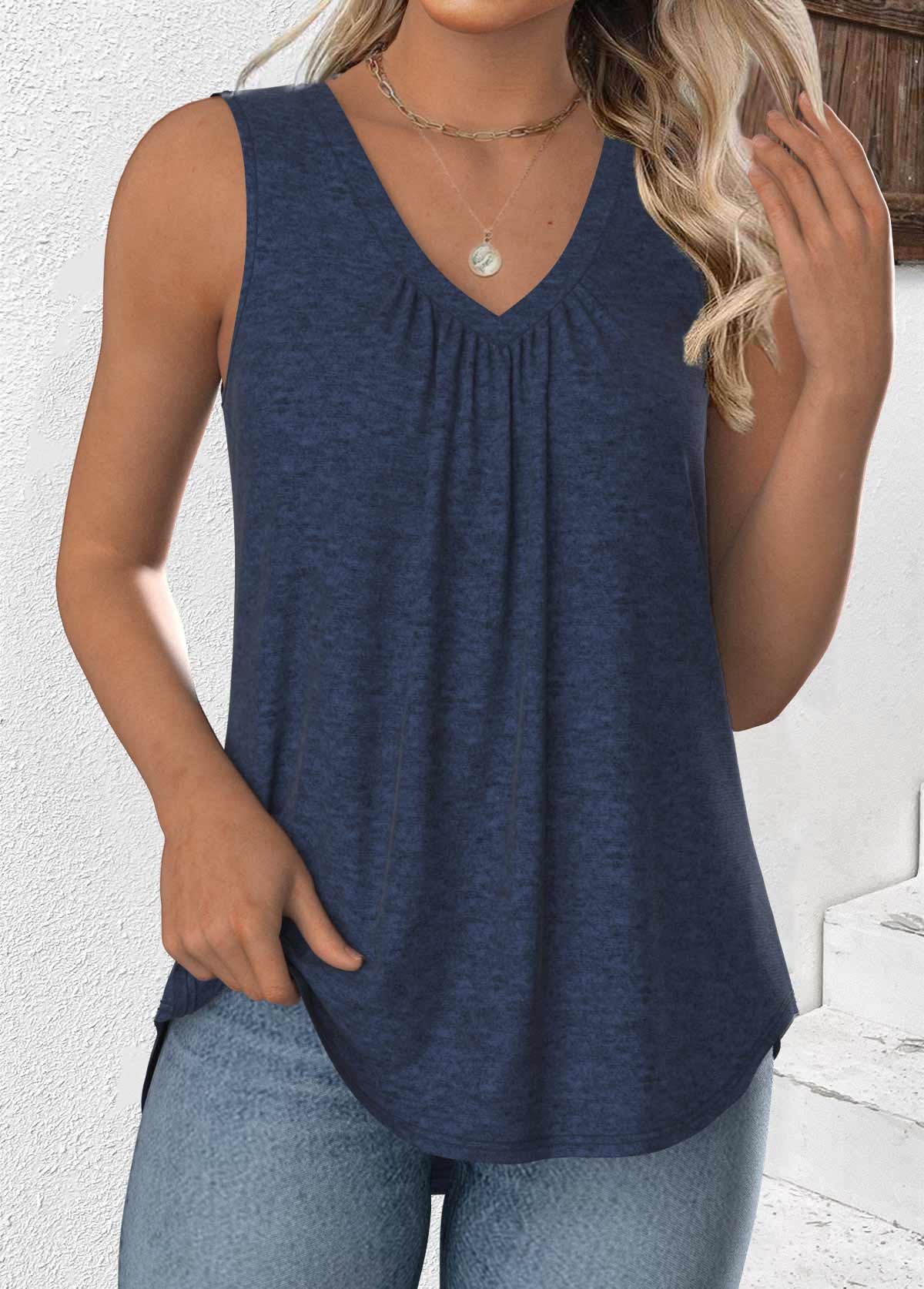 Sleeveless V-Neck Tank Top